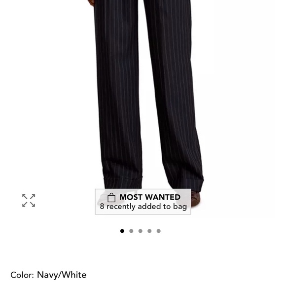 Polo by Ralph Lauren Black Pinstripe Wide Leg Pants (retail $200+) - Picture 2 of 7